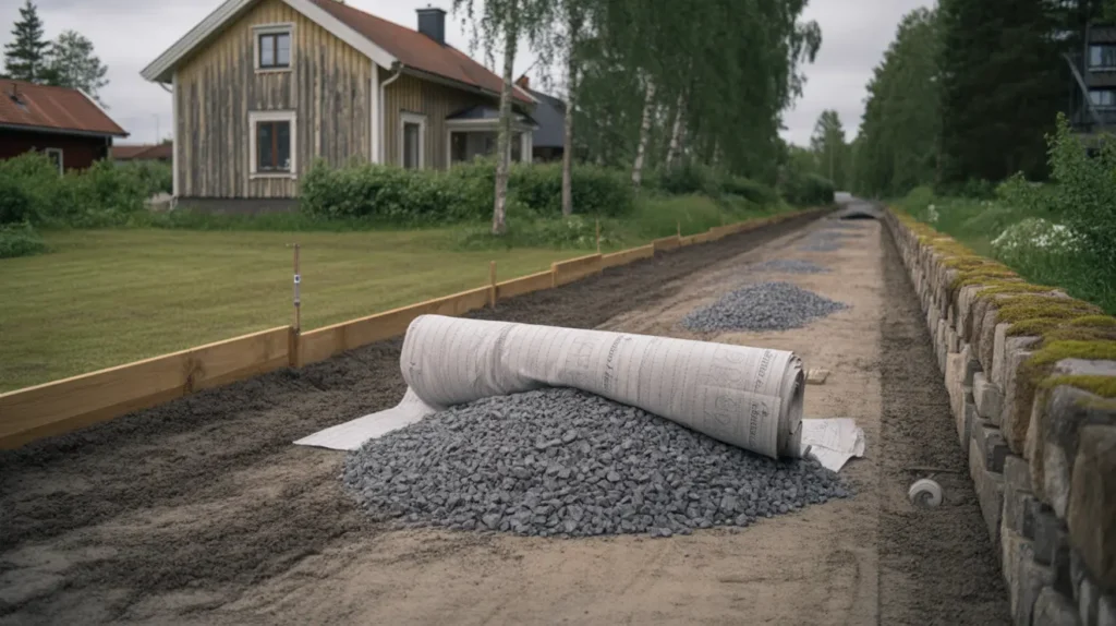 steg f r steg anl gg en tillf llig byggv g p tomten geotextil b rlager och markskydd som h ller