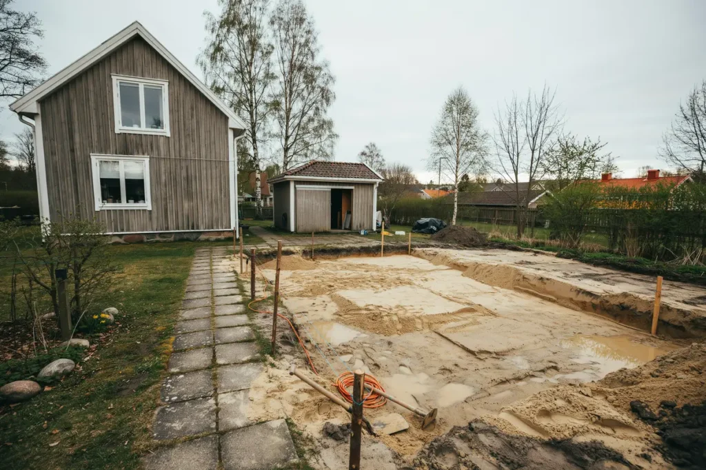 n r beh ver tomten p las tecken p svag mark inf r tillbyggnad garage eller attefallshus