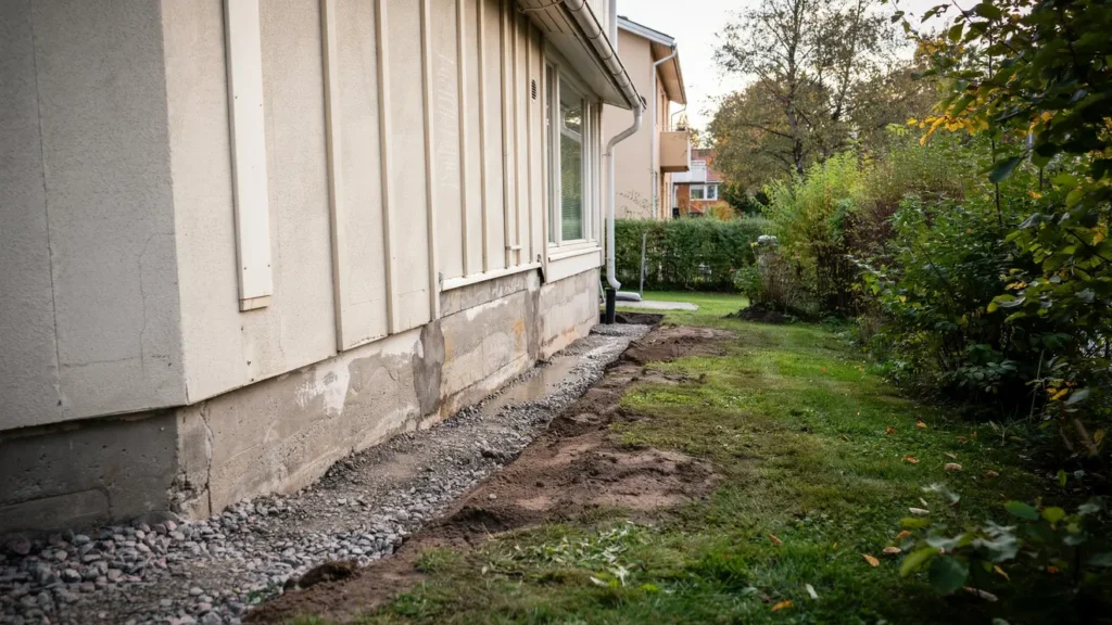 tg rd av dagvattenavrinning och grundskada i sundbyberg stockholm